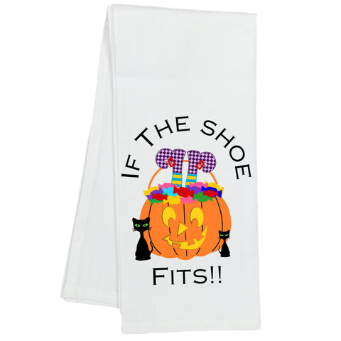 If the Shoes Fit Witches Shoes Candy Bucket Kitchen Dish Towel, Halloween Home Decor, Hostess Gift, Halloween Party