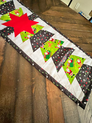 Hand Sewn Christmas Table Runner, Santa Table Runner, Holiday Table Runner, Christmas Decor, Holly Jolly Tablescape, Christmas Home Decor